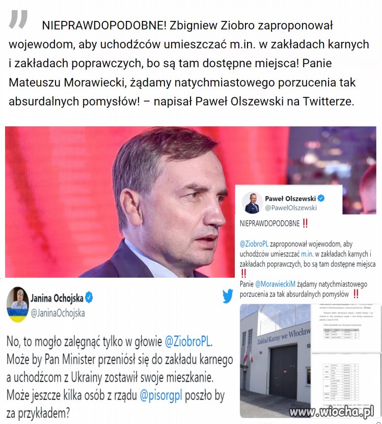 Chce uchodźców umieszczać w więzieniach...