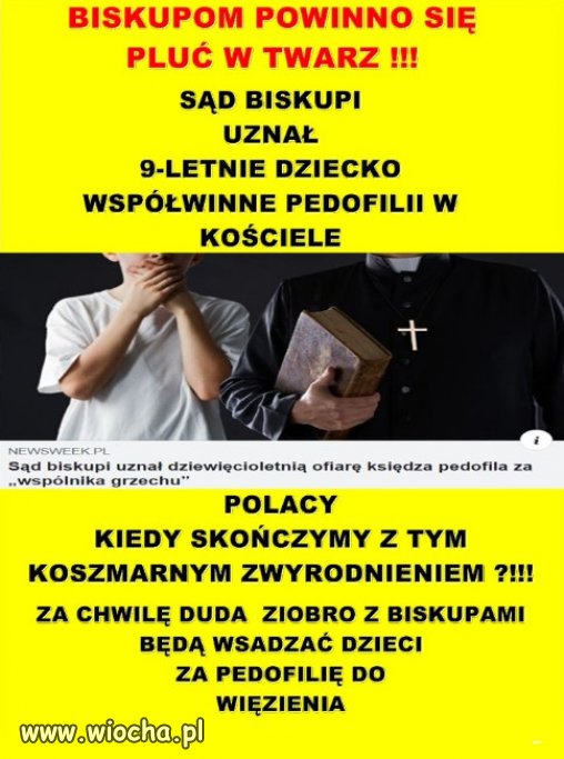 To jednak dzieci są winne pedofilii w sekcie kościoła...