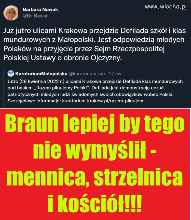 Poseł Braun lepiej by tego nie wymyślił - mennica, strzelnica i kościół