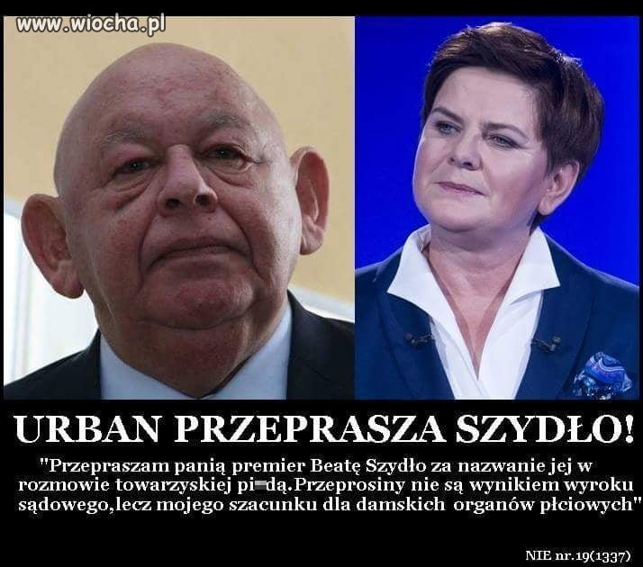 Urban przeprosił Beatkę