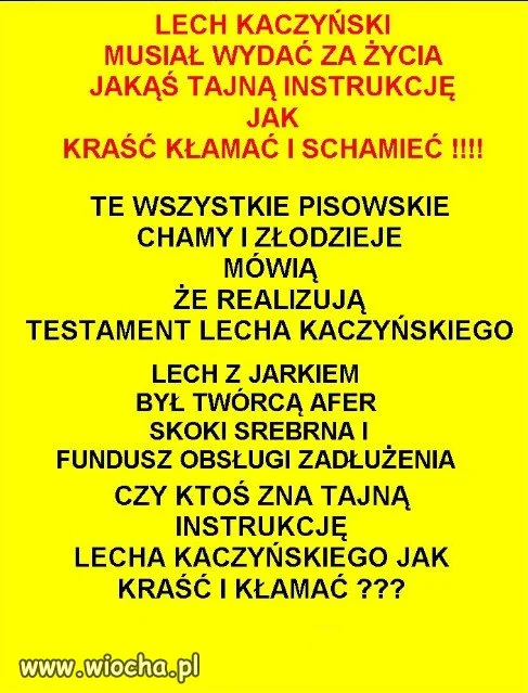 Tak PiS realizuje "Testament Lecha Kaczynskiego"..
