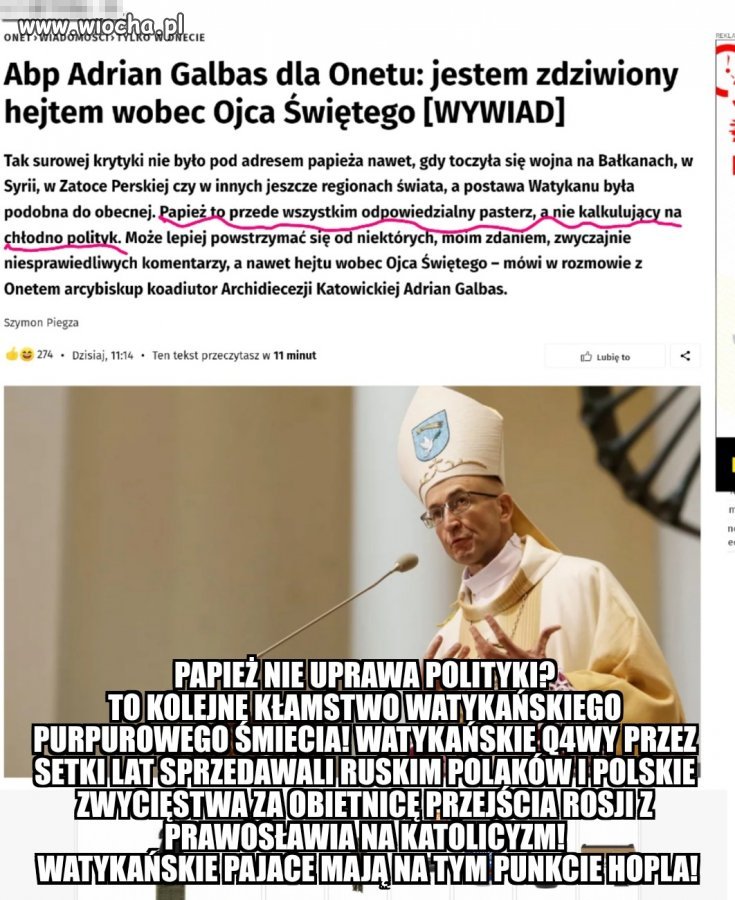 Watykański pajac zdziwiony krytykowaniem papieża