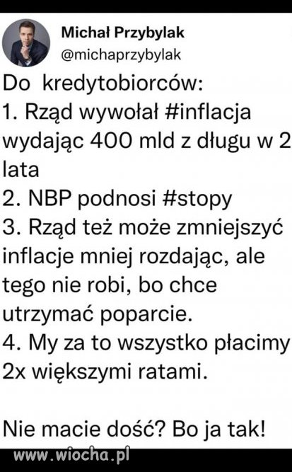 To Rząd PiS doprowadził do tej beznadziejnej sytuacji ...