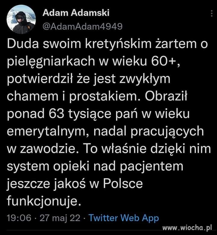 Chciał być dowcipny, a wyszło jak zwykle