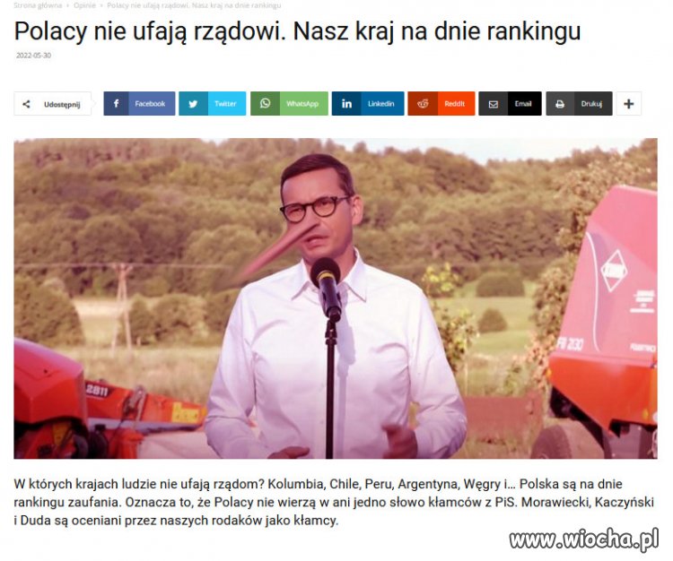 Kolejne dno, w międzynarodowym rankingu, dla rządów PiSu!