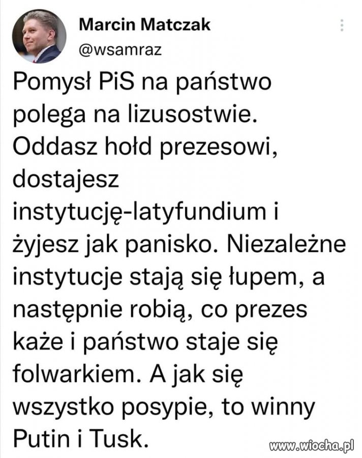 Pomysł PiS na państwo polega ...