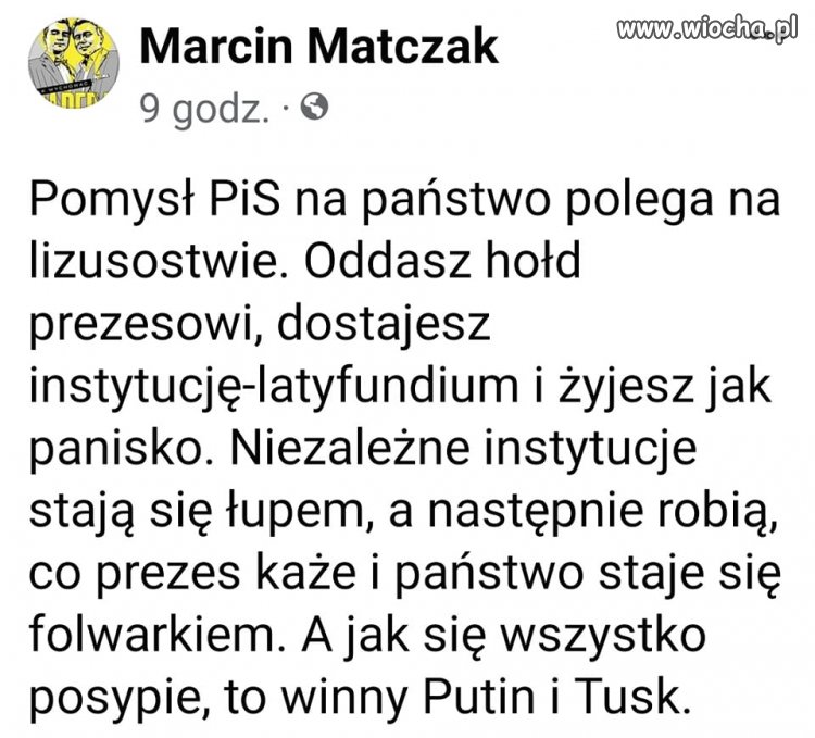 No niestety, ktoś winny musi być tylko nie Kaczyński!
