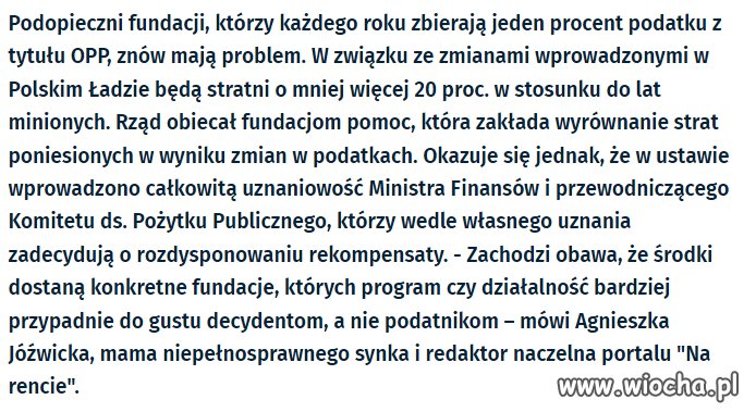 Część kasy z 1 procenta rozdysponuje rząd