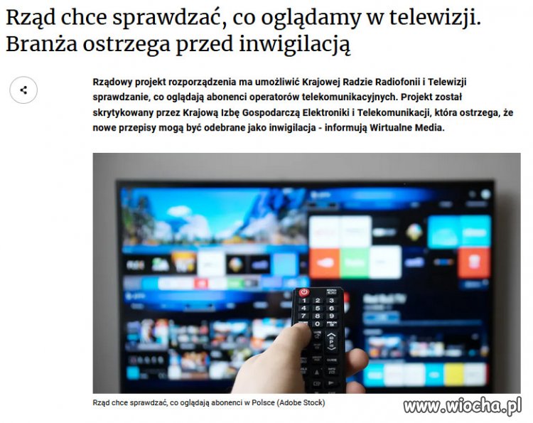 PiS chce kontrolowac jaka TV, ogladaja Polacy...