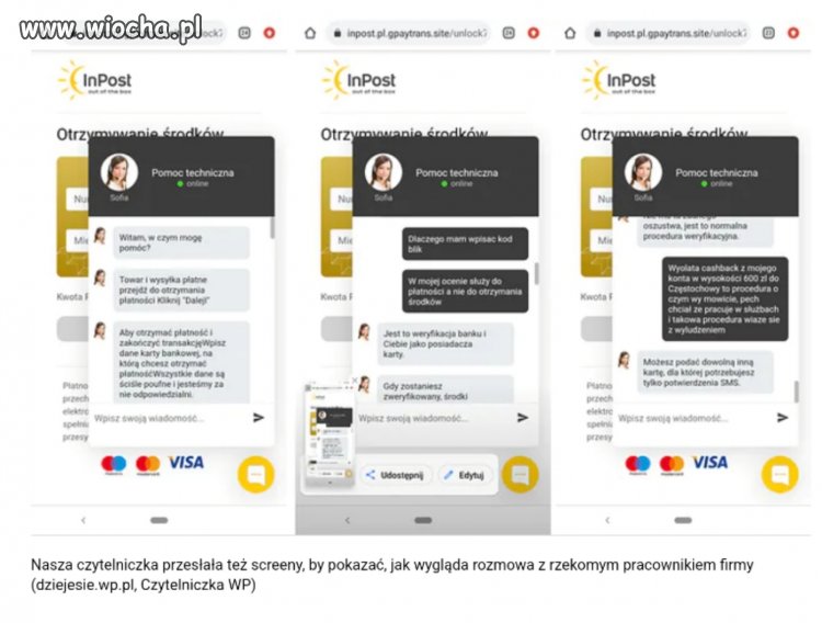 Oszustwo na kuriera z in postu