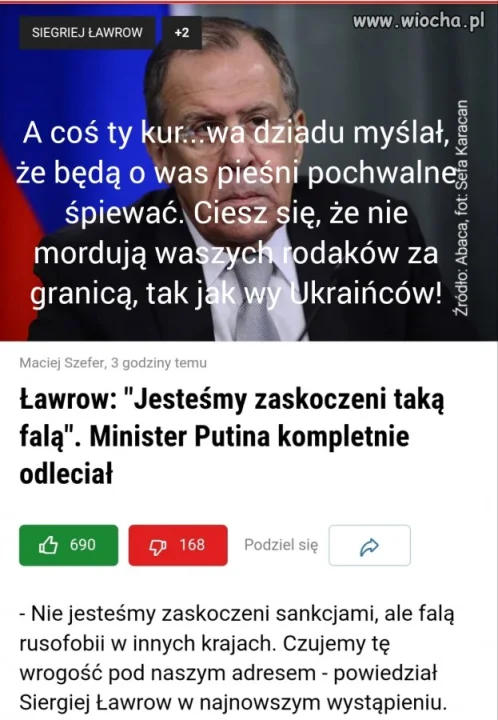 Jeszcze się pi*da ruska dziwi!