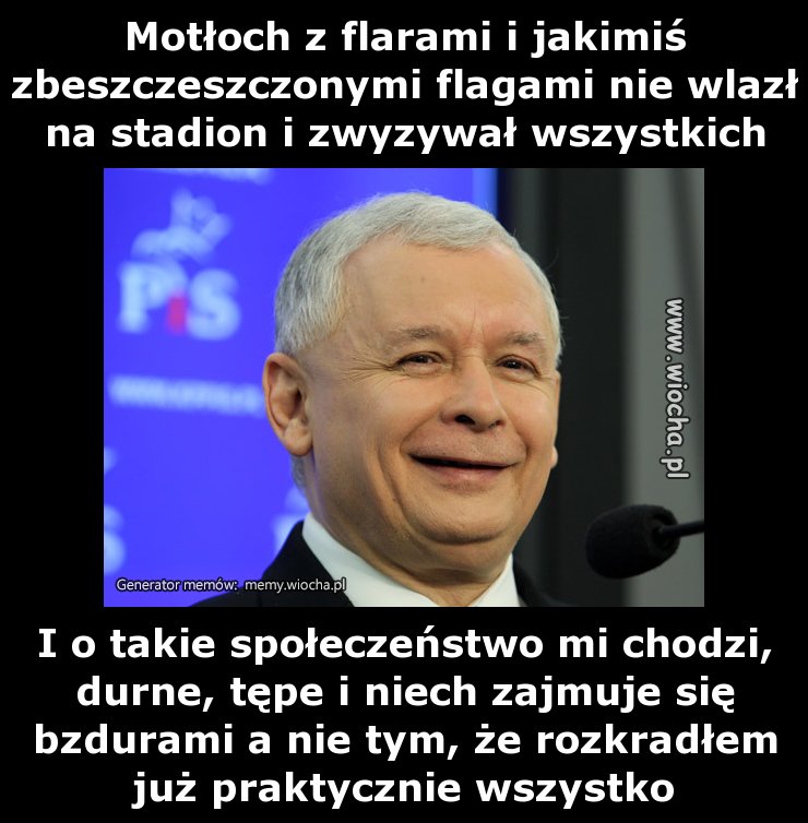 Motłoch z flarami i jakimiś zbeszczeszczonymi