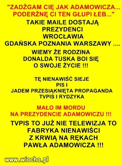 Tak PiS knuje i szczuje na opozycje, zeby utrzymac sie przy wladzy!