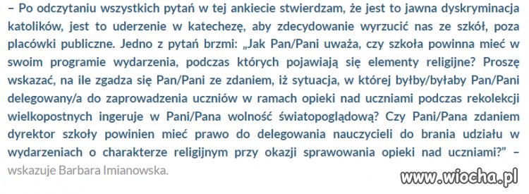 Wydawało by się, że dość mądra ankieta