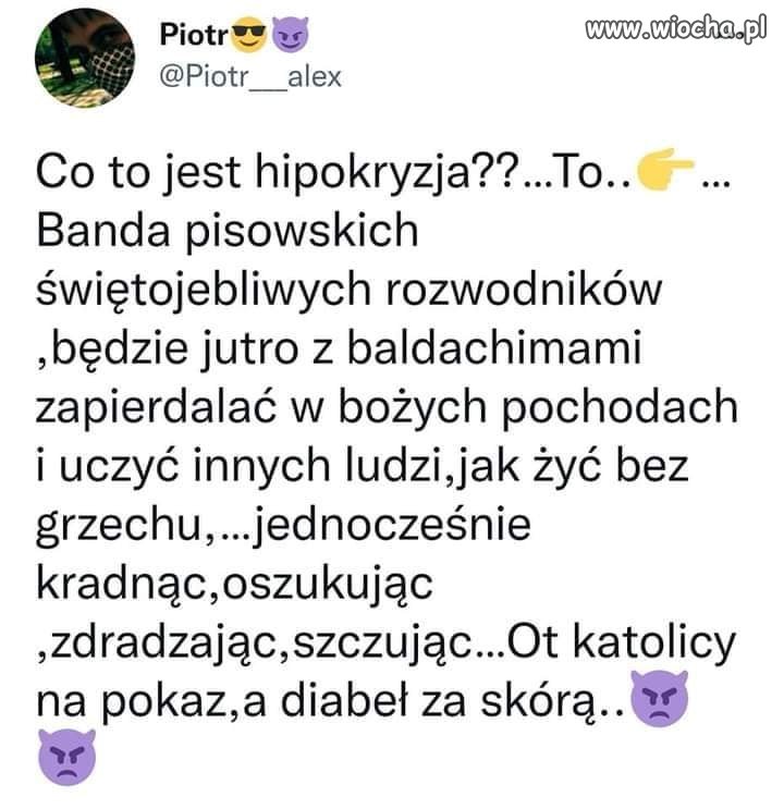 Jednym słowem pokaz hipokryzji