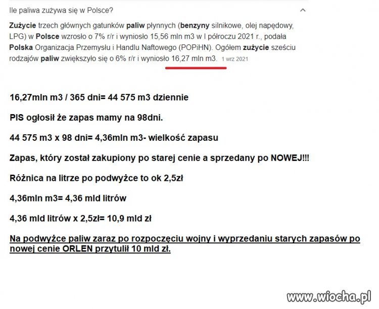 Prosta kalkulacja paliwowa x2 bo to za półrocze