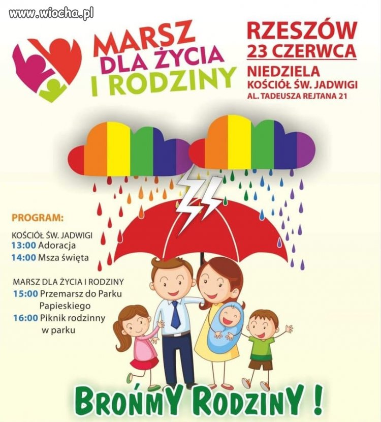 Homofobiczne kościelne plakaty w Rzeszowie