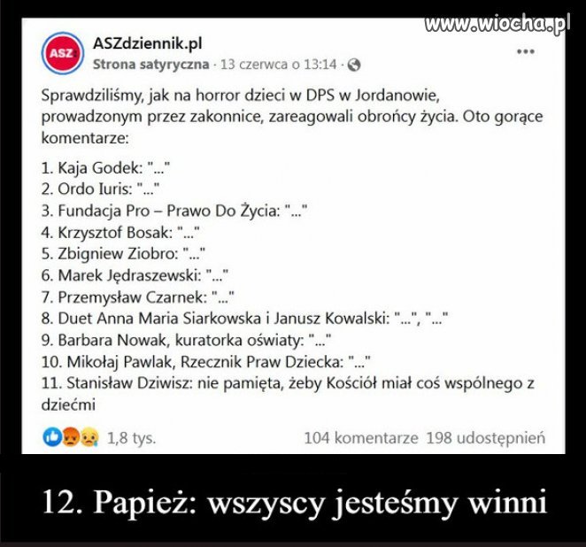Nikt nie ma odwagi, narazić się sekcie kościoła