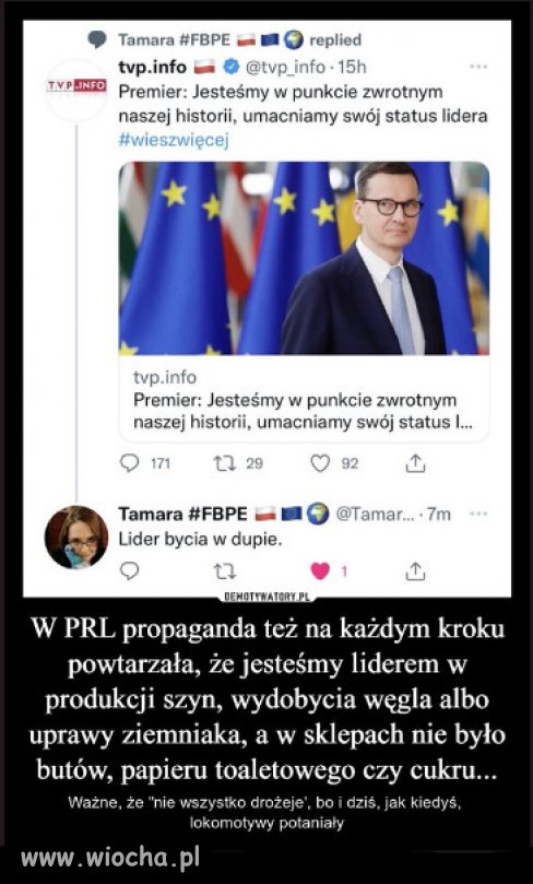 Polska zawsze liderem...w rzadowej propagandzie!