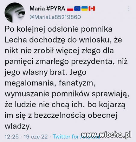 Zadne pomniki i miesiecznice, nie zmniejsza cierpienia Kaina!