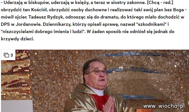 Obrońcę pedofili zrobił męczennikiem