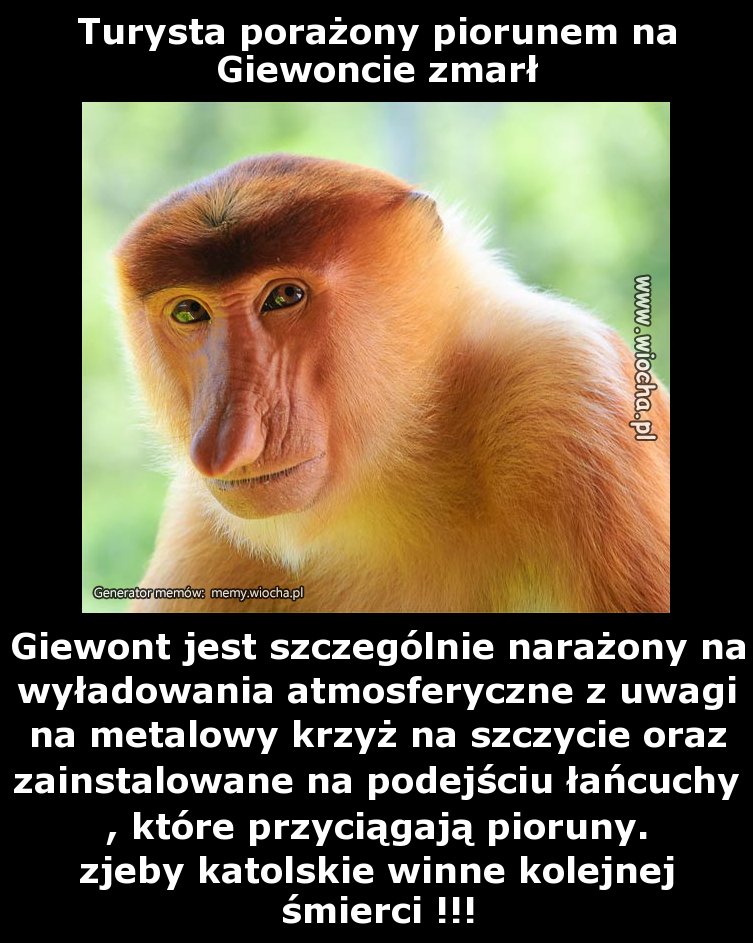 Turysta porażony piorunem na Giewoncie zmarł