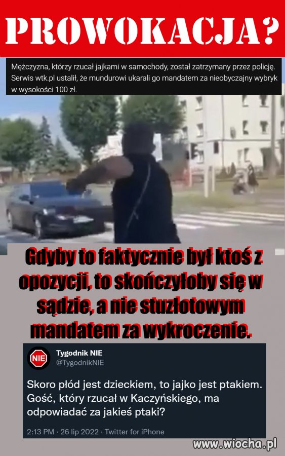 Rzucał jajkami w samochody