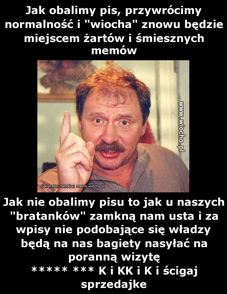 Jak obalimy pis, przywrócimy normalność i "wiocha"