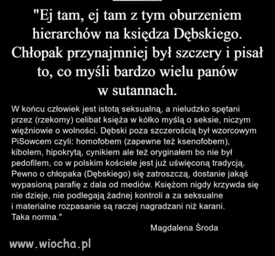 Taka prawda o celibacie w sekcie kosciola...
