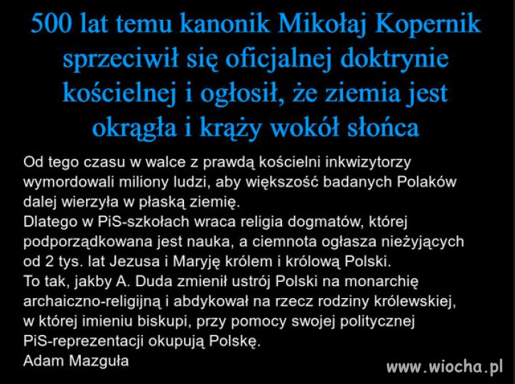 Sekta kosciola i PiS, to najwieksze zrodla , zacofania w Polsce!