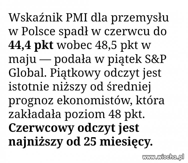 I kolejny " sukces" do kompletu z inflacją 