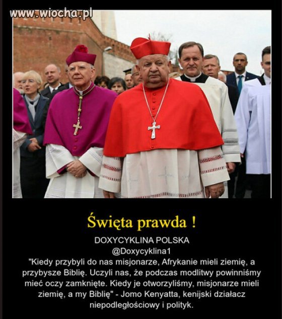Bo prawdziwa tajemnica wiary, to złoto i dolary...