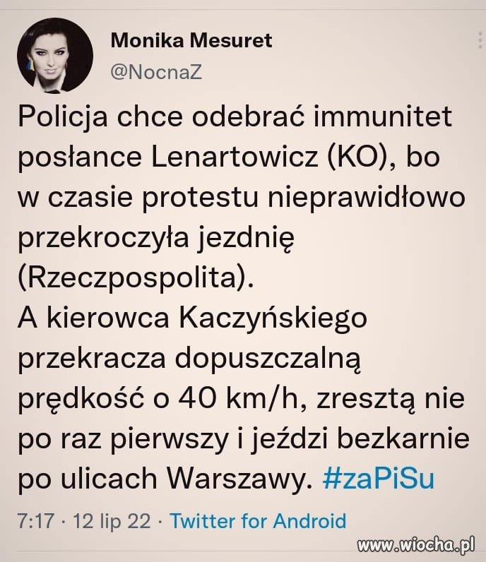 Kaczyński, jego kierowca i cała ta partia są przecież poza prawem...
