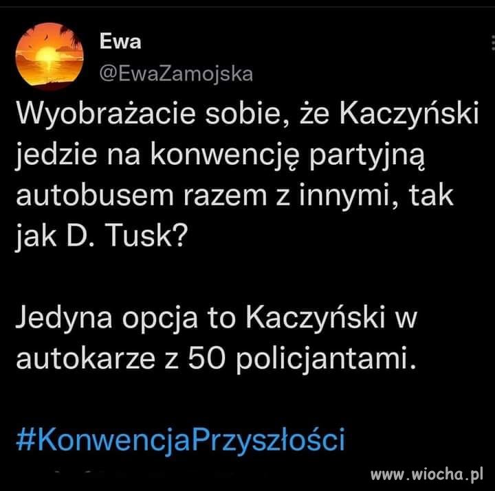 Kaczyński w autokarze 