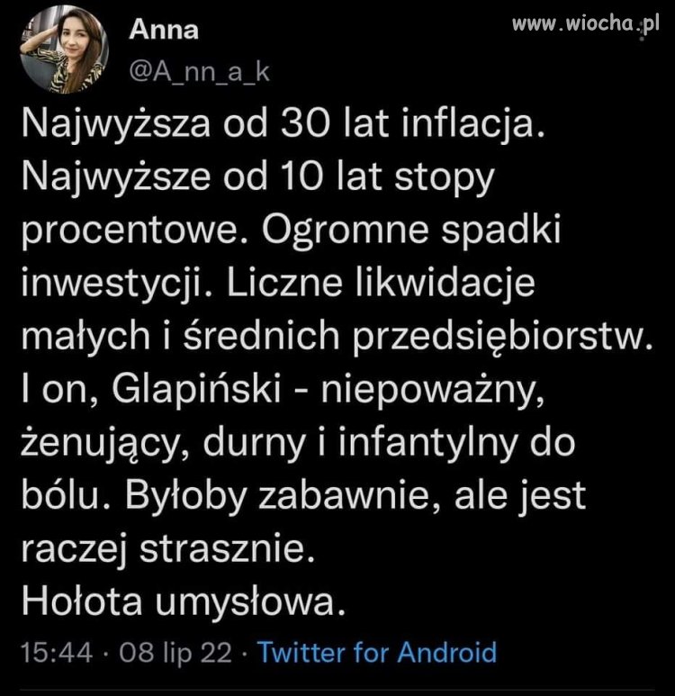 Najwyższa inflacja...