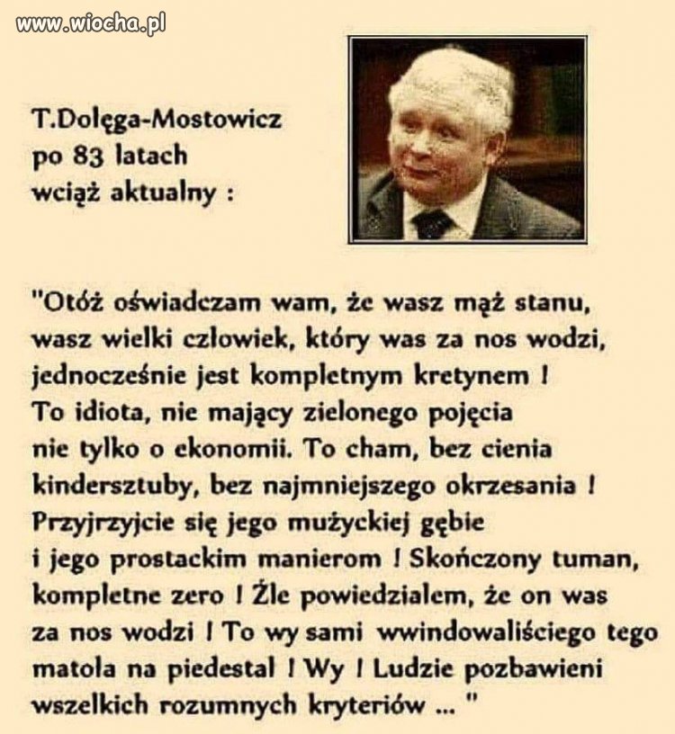 Zgadzam się z tym tekstem w całej rozciągłości.