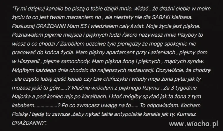 Riposta gwiazdusia v/s senator Tyszkiewicz