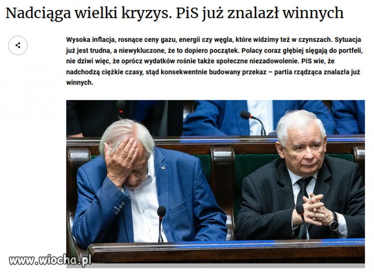 Za głupotę, nieudolność i złodziejstwo PiSu, winni są inni...