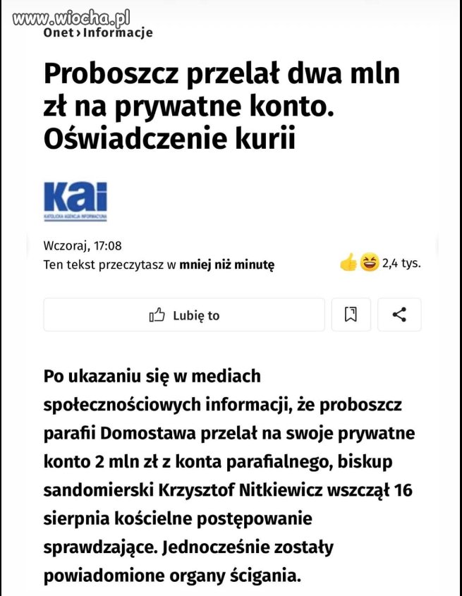 Znowu bezpardonowy  atak na kościół