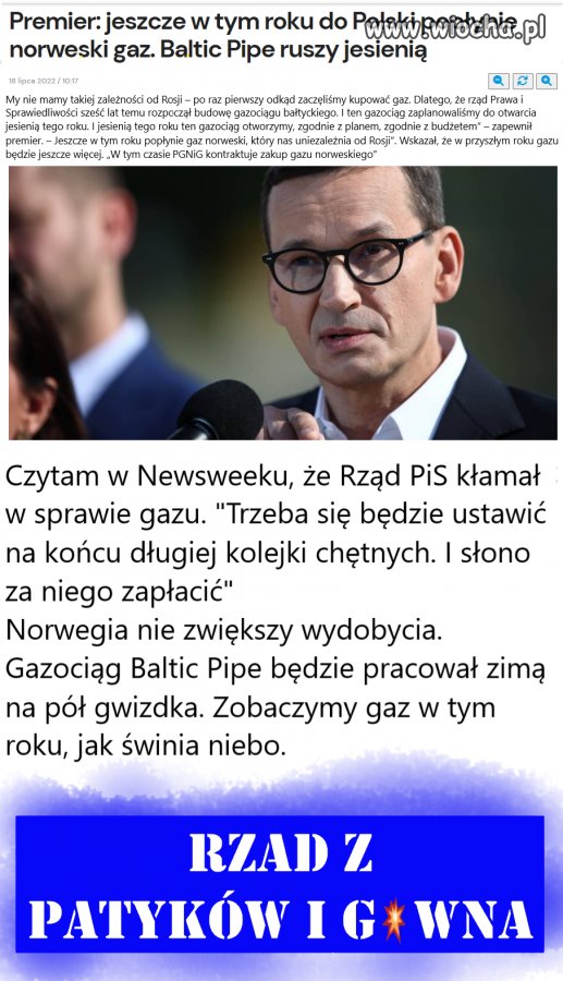 Przypomnijmy sobie co mówił Morawiecki 18 lipca
