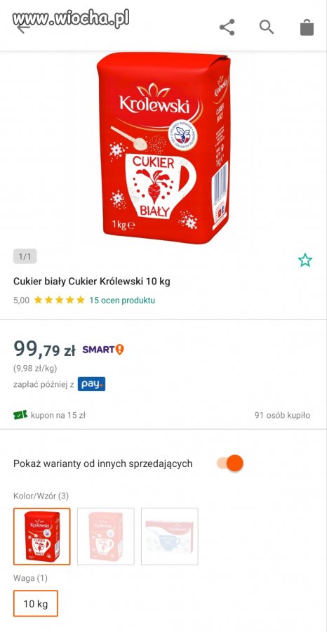 Cukier jest z dostawą do domu 