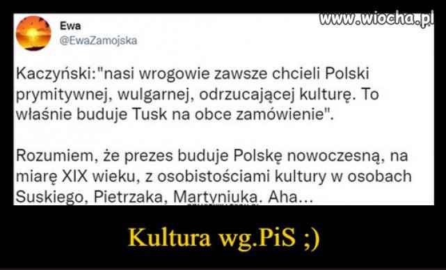 Dlatego ministerstwo kultury, popiera Bakiewicza..