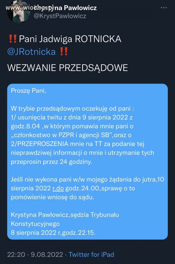 Nowe wezwania 