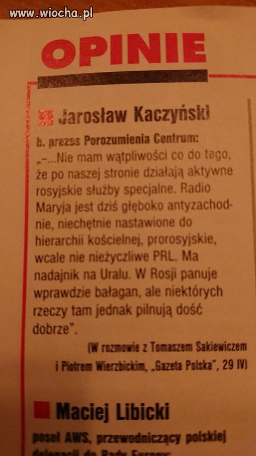 Mamy w ręce numer Polityki z maja 1998.
