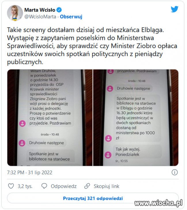 Ziobro płaci ludziom za spotkania  