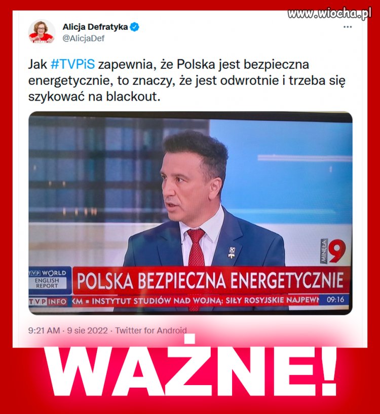 Przerobić ''Wina Tuska'' na paliwo energetyczne i jesteśmy bezpieczni.