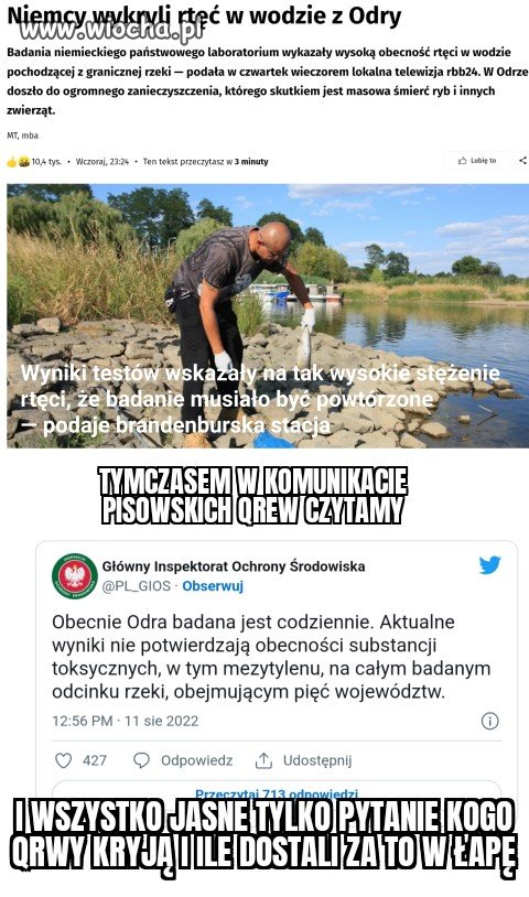 Nie ważna zniszczona rzeka, nie ważne zatruta...