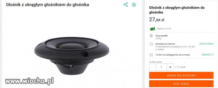 Głośnik z okrągłym głośnikiem do głośnika