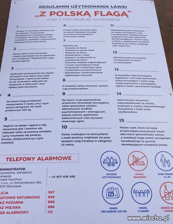 PiSowskie ławeczki vol2 i regulamin korzystania