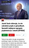 Sasinowi zabrakłoby piasku na Saharze.  